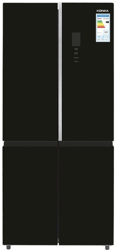 4-дверный холодильник KONKA KRF-501BG Inverter No Frost (Черное стекло).